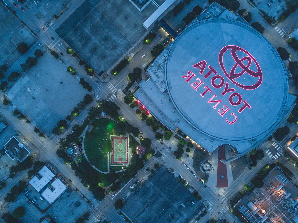 toyota center aerial photo of Toyota Center arena united states